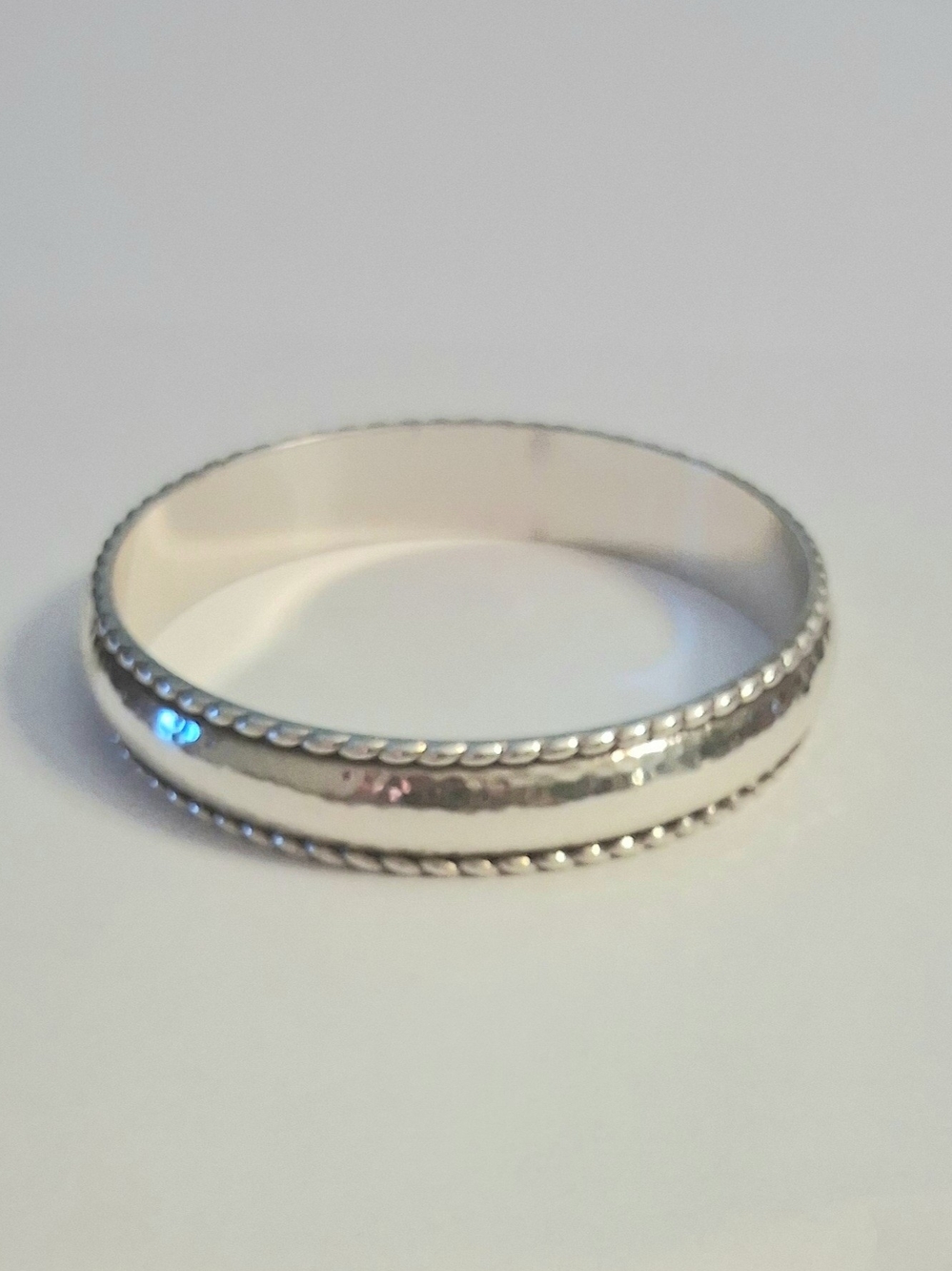 Brighton Silver Rope-Edge Bangle Bracelet
